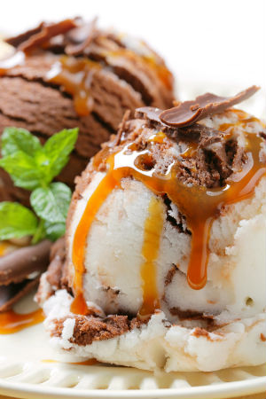 Chocolate and vanilla ice cream